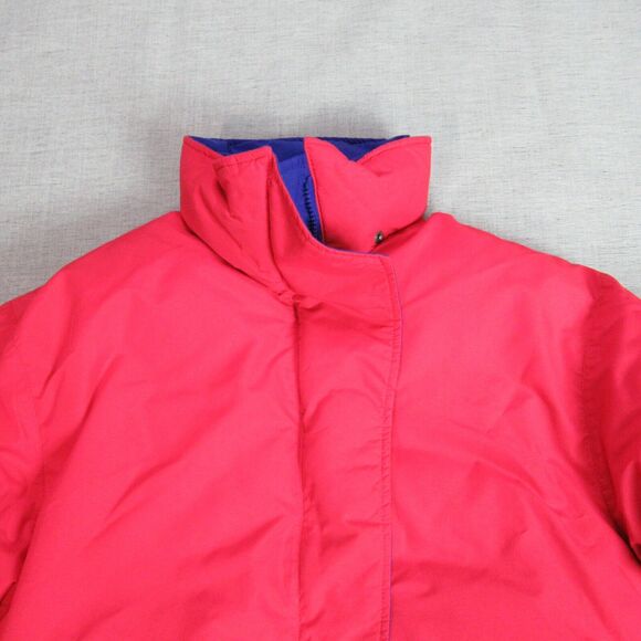 Vintage LL Bean Jacket Womens Large Red Down Bomber Nylon Coat USA Made 80s Zip - Picture 3 of 12